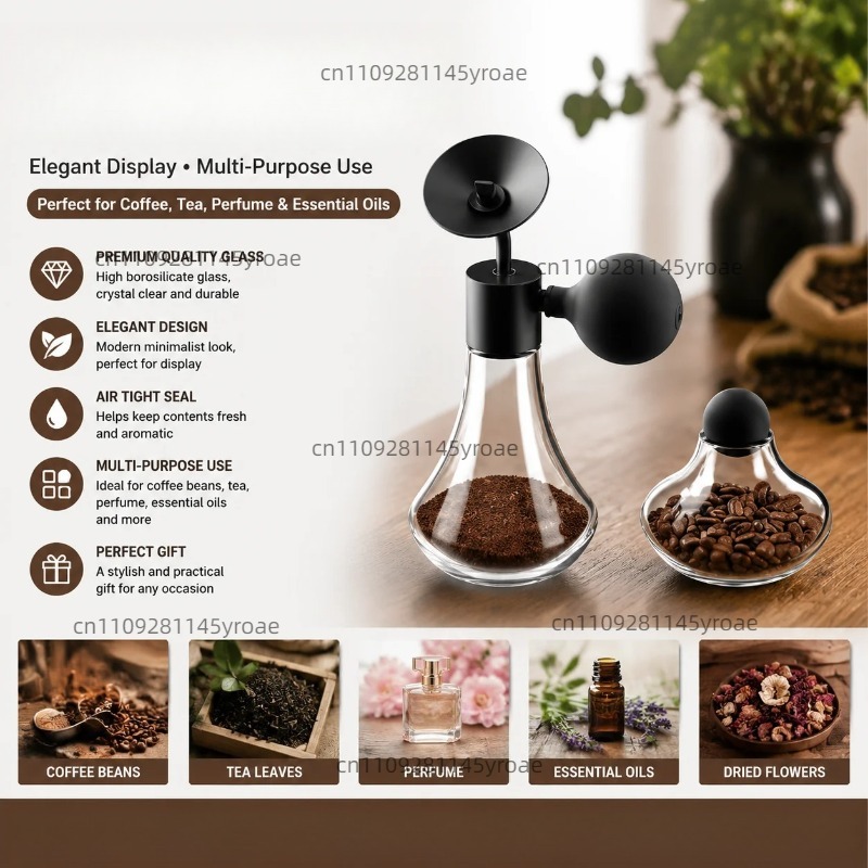 Coffee Tea And Bean - Flacon d'échantillon en verre pour arômes,
