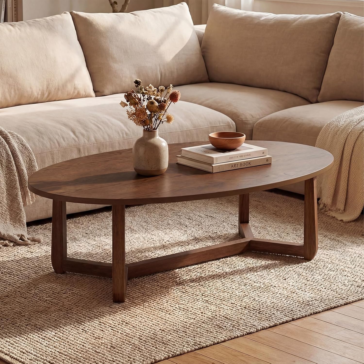 Coffee Tea Display - Table basse ovale, table centrale en