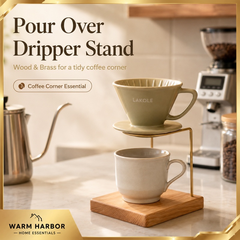 Coffee Dripper V60 - Support en bois et laiton pour