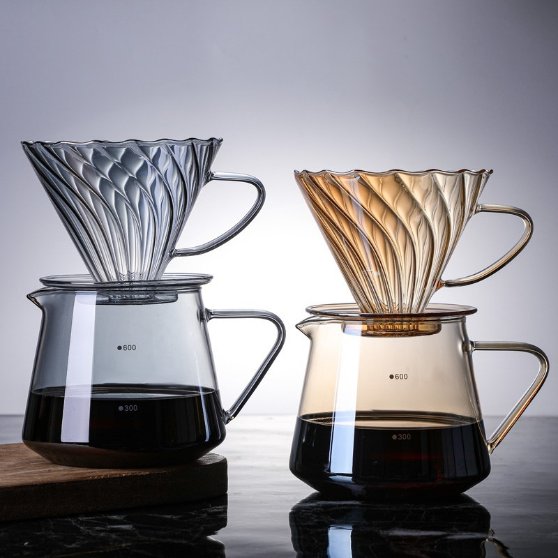 Coffee Dripper V60 - Cafetière en verre avec filtre V60,