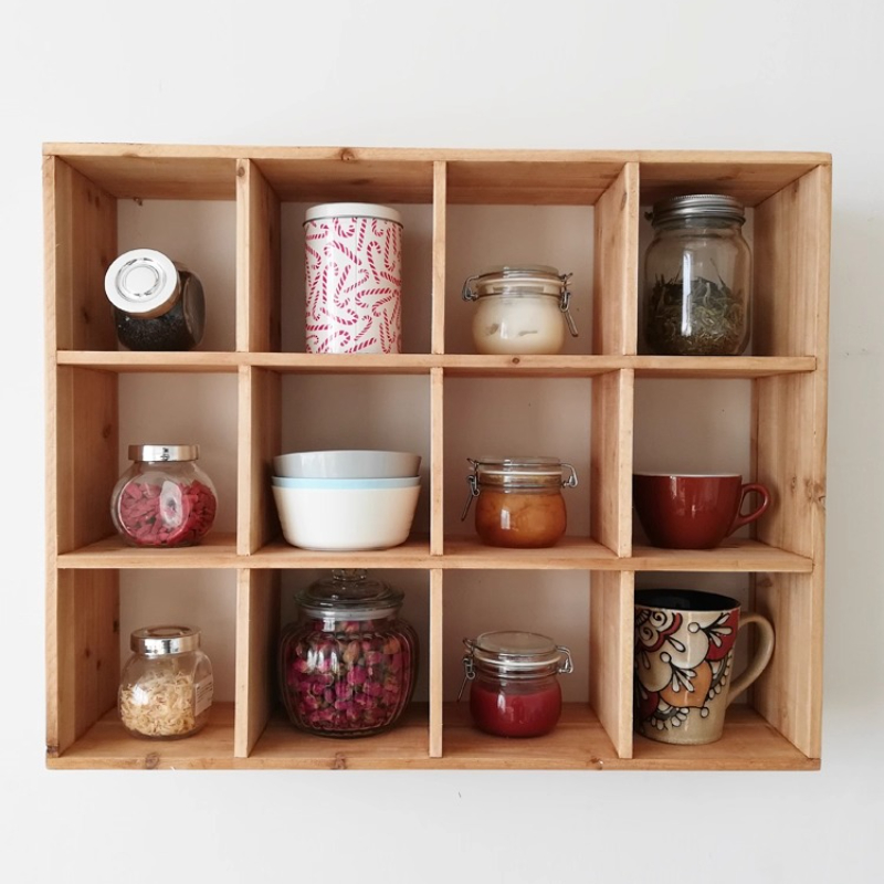 Étagère murale en bois massif, - Coffee Tea Display avis et prix